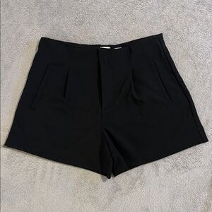 Women's High Waist Black Trouser Shorts